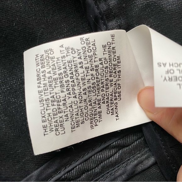 HOGAN by Karl Lagerfeld Gorgeous Black Metallik Denim Jacket Authentic Size 44/S - Picture 12 of 13